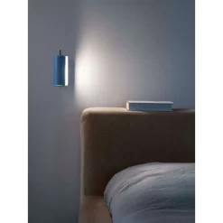 Applique Cylindrique Petite Wandlamp Anthracite Grey/Light Blue - Nemo Lighting - Koop Online -Verlichting Opslag 08056983123703
