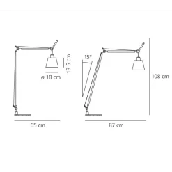 Tolomeo Basculante Lettura VloerLamp Satijn - Artemide - Koop Online -Verlichting Opslag 3092 4