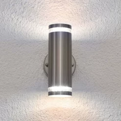 Tiberius Buiten Wandlamp Steel - Lindby - Koop Online -Verlichting Opslag 42510965026263