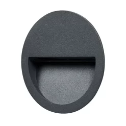 Loya Round Buiten Inbouw Wandverlichting Dark Grey - Lucande - Koop Online