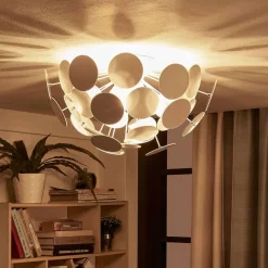 Kinan Plafondlamp White/Chrome - Lindby - Koop Online -Verlichting Opslag 42510965278273