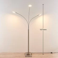 Anea 3 Vloerlamp Nickel/White - Lindby - Koop Online -Verlichting Opslag 42510965431864