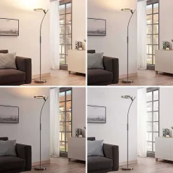 Darion Vloerlamp Nickel - Lindby - Koop Online -Verlichting Opslag 42510965449543