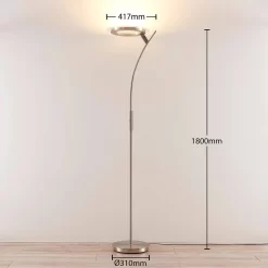 Darion Vloerlamp Nickel - Lindby - Koop Online -Verlichting Opslag 42510965449544