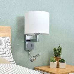 Taron Wandlamp White/Chrome - Lucande - Koop Online -Verlichting Opslag 42510965485014