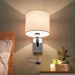 Taron Wandlamp White/Chrome - Lucande - Koop Online -Verlichting Opslag 42510965485015