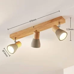 Filiz 3 Plafondlamp Concrete/Wood - Lindby - Koop Online 11 Filiz 3 Plafondlamp Concrete/Wood - Lindby - Koop Online -Verlichting Opslag 42510965488224
