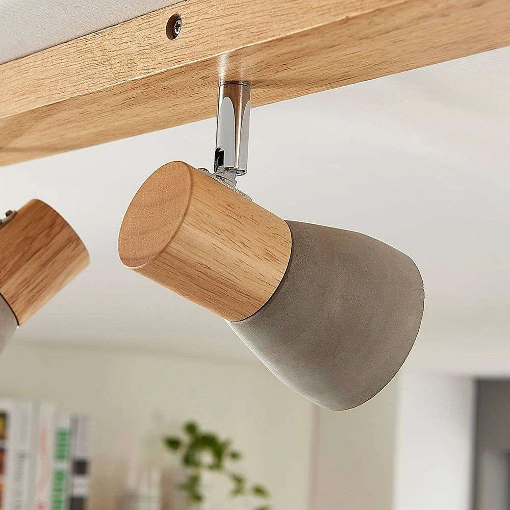 Filiz 3 Plafondlamp Concrete/Wood - Lindby - Koop Online 8 Filiz 3 Plafondlamp Concrete/Wood - Lindby - Koop Online - Afbeelding 6