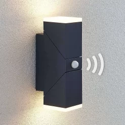 Sally Buiten Wandlamp W/Sensor Dark Grey/White - Lindby - Koop Online -Verlichting Opslag 42510965543974