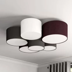 Laurenz 6 Plafondlamp Grey/White/Brown - Lindby - Koop Online -Verlichting Opslag 42510965632453