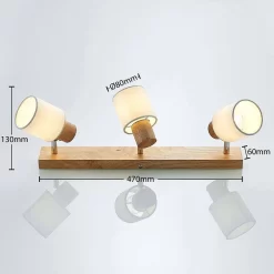 Wanessa 3 Plafondlamp Wood/White - Lindby - Koop Online -Verlichting Opslag 42510965667654
