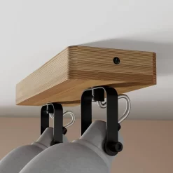 Mirka 2 Plafondlamp Grey/Dark Wood - Lindby - Koop Online -Verlichting Opslag 42510965705714