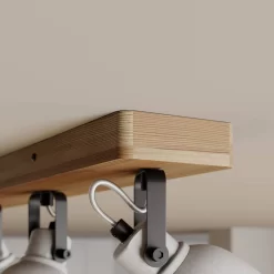 Mirka 4 Plafondlamp Grey/Dark Wood - Lindby - Koop Online -Verlichting Opslag 42510965706184