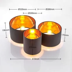 Laurenz Plafondlamp Grey/Gold - Lindby - Koop Online -Verlichting Opslag 42510965851794