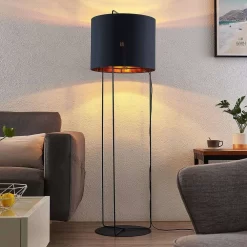 Kesta Vloerlamp Black/Gold - Lindby - Koop Online -Verlichting Opslag 4251096598452kesta gulv5