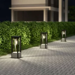 Kalisa Square Tuinlamp H42 Dark Grey - Lucande - Koop Online -Verlichting Opslag 4251911703337lucande kalisa sockelleuchte eckig e273