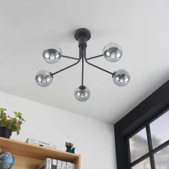 Wynina 5 Plafondlamp Black/Smoke - Lucande - Koop Online -Verlichting Opslag 42519117044713