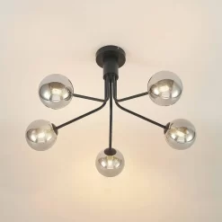 Wynina 5 Plafondlamp Black/Smoke - Lucande - Koop Online -Verlichting Opslag 42519117044715