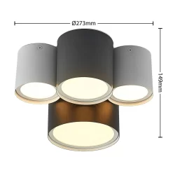 Kianush 4 Plafondlamp White/Grey/Black - Lindby - Koop Online -Verlichting Opslag 42519117063143