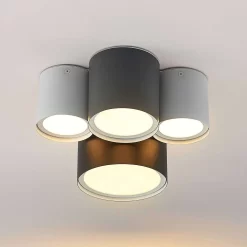 Kianush 4 Plafondlamp White/Grey/Black - Lindby - Koop Online -Verlichting Opslag 42519117063144