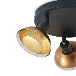 Erin Round 3 Plafondlamp Black/Gold - Lindby - Koop Online -Verlichting Opslag 42519117084795