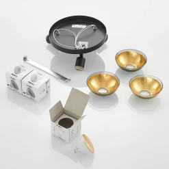 Erin Round 3 Plafondlamp Black/Gold - Lindby - Koop Online -Verlichting Opslag 42519117084796