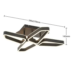 Quinn 4 Plafondlamp Black/Gold - Lucande - Koop Online -Verlichting Opslag 42519117110284