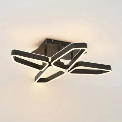 Quinn 4 Plafondlamp Black/Gold - Lucande - Koop Online -Verlichting Opslag 42519117110285