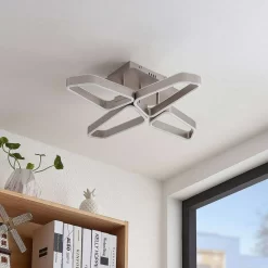 Quinn 4 Plafondlamp Nickel - Lucande - Koop Online -Verlichting Opslag 42519117110353