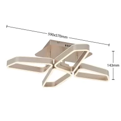 Quinn 4 Plafondlamp Nickel - Lucande - Koop Online -Verlichting Opslag 42519117110354