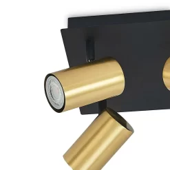 Raisan 4 Square Plafondlamp Black/Brass - Lindby - Koop Online -Verlichting Opslag 42519117117696