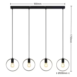 Shaima 4 Hanglamp Black - Lindby - Koop Online -Verlichting Opslag 4251911712988 3