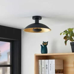 Narisara Plafondlamp Ø30 Black/Gold - Lindby - Koop Online -Verlichting Opslag 42519117135273