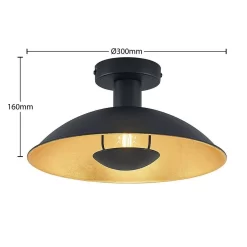 Narisara Plafondlamp Ø30 Black/Gold - Lindby - Koop Online -Verlichting Opslag 42519117135274