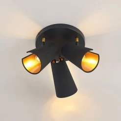 Zylindro 3 Plafondlamp Black/Gold - Lindby - Koop Online -Verlichting Opslag 42519117189976