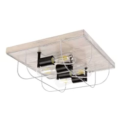 Neptuna 4 Square Plafondlamp Grey Wood/Black/Grey - Envostar - Koop Online -Verlichting Opslag 42519117230903