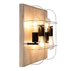 Neptuna 4 Square Plafondlamp Grey Wood/Black/Grey - Envostar - Koop Online -Verlichting Opslag 42519117230904