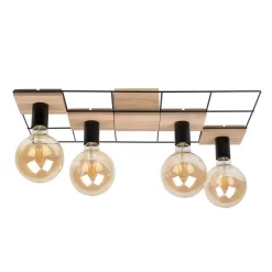 Bridge Move Plafondlamp Black/Wood - Envostar - Koop Online