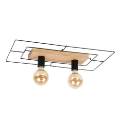 Bridge 2 Plafondlamp Black/Wood - Envostar - Koop Online