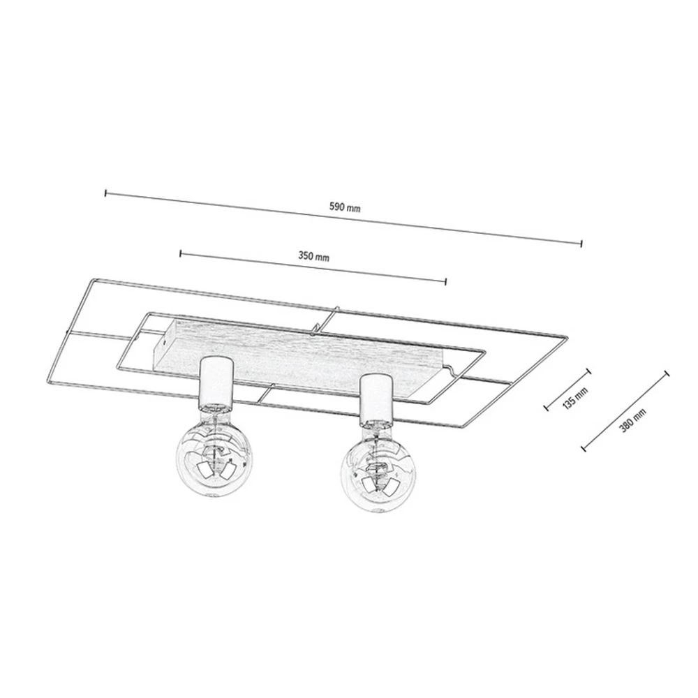 Bridge 2 Plafondlamp Black/Wood - Envostar - Koop Online 4 Bridge 2 Plafondlamp Black/Wood - Envostar - Koop Online - Afbeelding 2