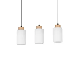 Talia 3 Hanglamp Black/Wood/White - Envostar - Koop Online
