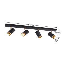 Evaro 4 Plafondlamp Black/Gold - Arcchio - Koop Online -Verlichting Opslag 42519117275934
