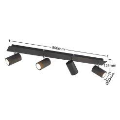 Joffrey 4 Plafondlamp L80 Black - Lindby - Koop Online -Verlichting Opslag 4251911728552 4