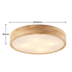 Tanju Plafondlamp Ø50 Wood/White - Lindby - Koop Online -Verlichting Opslag 42519117290544