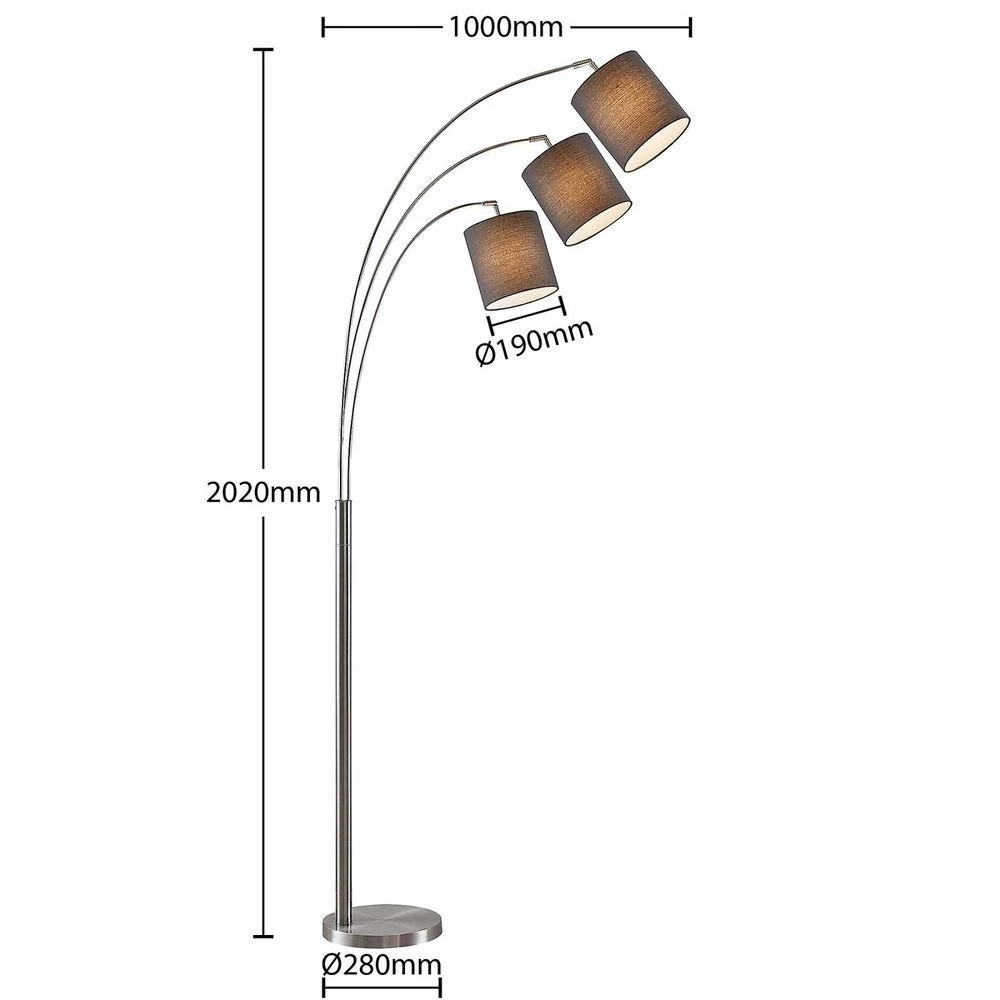 Nanika Vloerlamp Nickel/Dark Grey - Lindby - Koop Online 7 Nanika Vloerlamp Nickel/Dark Grey - Lindby - Koop Online - Afbeelding 5