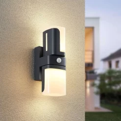 Jasiah Up/Down Buiten Wandlamp W/Sensor Dark Grey - Lindby - Koop Online -Verlichting Opslag 4251911733136 4