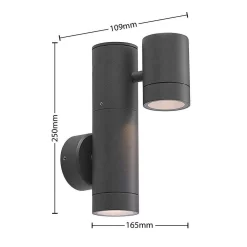 Maloney 2 Buiten Wandlamp Dark Grey - Lucande - Koop Online -Verlichting Opslag 42519117364034