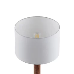 Lakira Taffellamp M White/Wood - Lucande - Koop Online -Verlichting Opslag 42519117403875