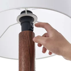 Lakira Taffellamp M White/Wood - Lucande - Koop Online -Verlichting Opslag 42519117403876