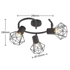 Skandero 3 Plafondlamp Black - Lindby - Koop Online -Verlichting Opslag 42519117434564